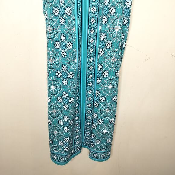 Max Studio Floral Dress Keyhole Neck Sleeveless Stretch - Picture 3 of 7